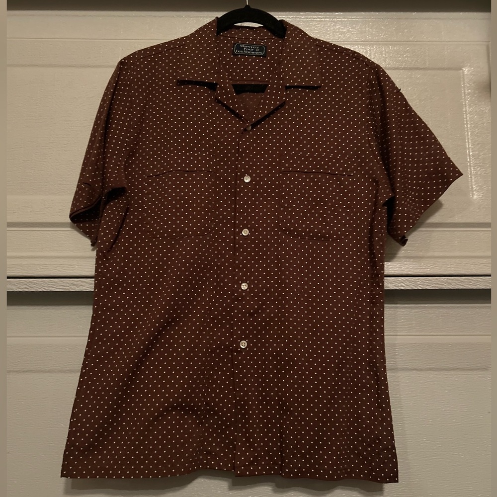 Vintage 70’s Mervyn’s Polka Dot Single Stitch Top M Costal Grandpa Old Money